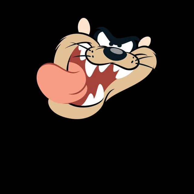 T-Shirt Homme Gros Plan Taz Diable de Tasmanie Looney Tunes - Noir