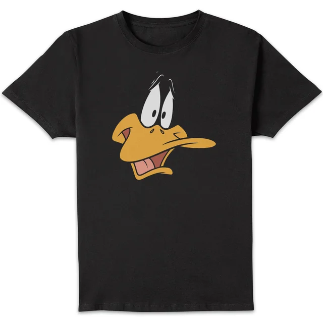 T-Shirt Homme Gros Plan Daffy Duck Looney Tunes - Noir