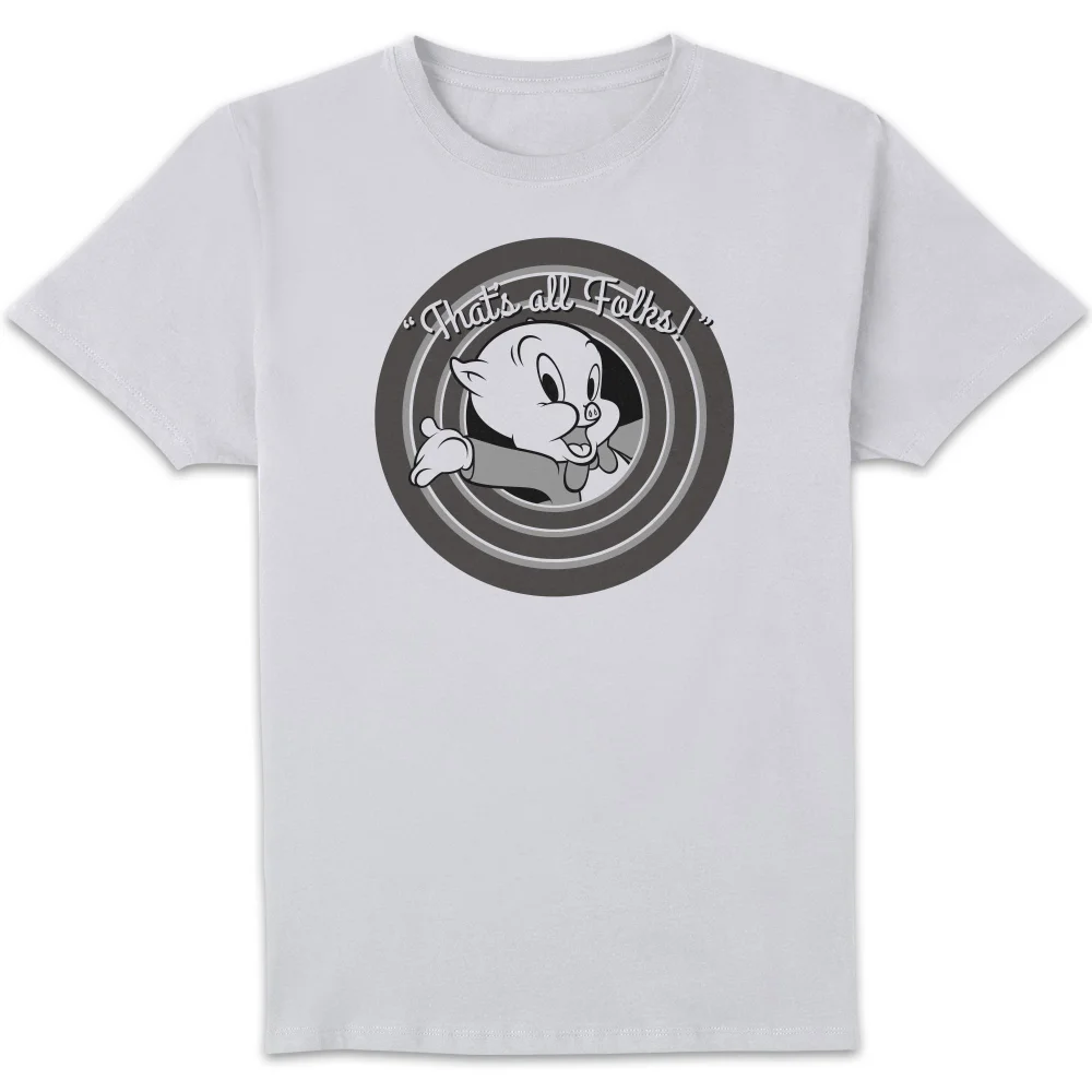 T-Shirt Homme That's All Folks ! Porky Pig Looney Tunes - Blanc - S Image 1