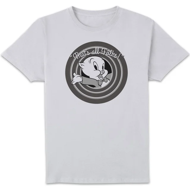 T-Shirt Homme That's All Folks ! Porky Pig Looney Tunes - Blanc