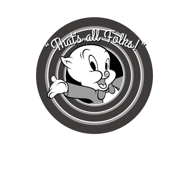 T-Shirt Homme That's All Folks ! Porky Pig Looney Tunes - Blanc