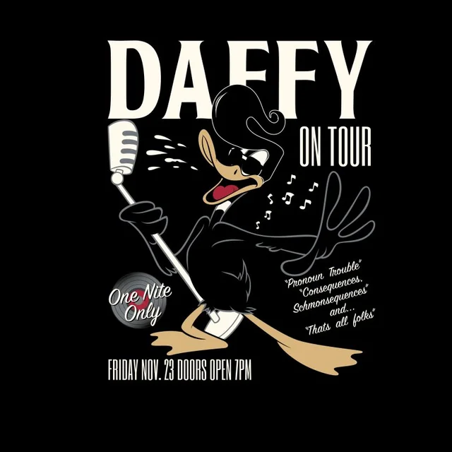 T-Shirt Homme Concert Daffy Looney Tunes - Noir