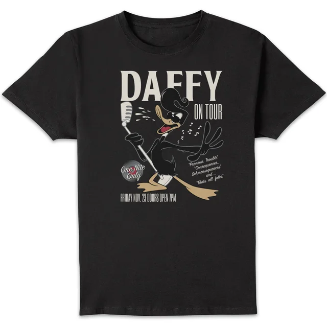 T-Shirt Homme Concert Daffy Looney Tunes - Noir