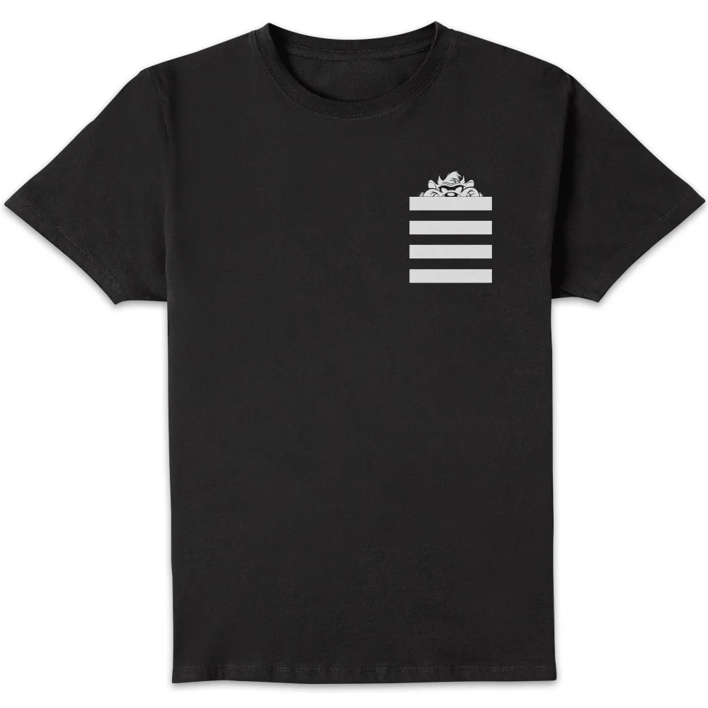 T-Shirt Homme Taz Poche à Rayures Looney Tunes - Noir - S Image 1