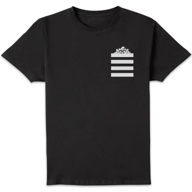 T-Shirt Homme Taz Poche à Rayures Looney Tunes - Noir