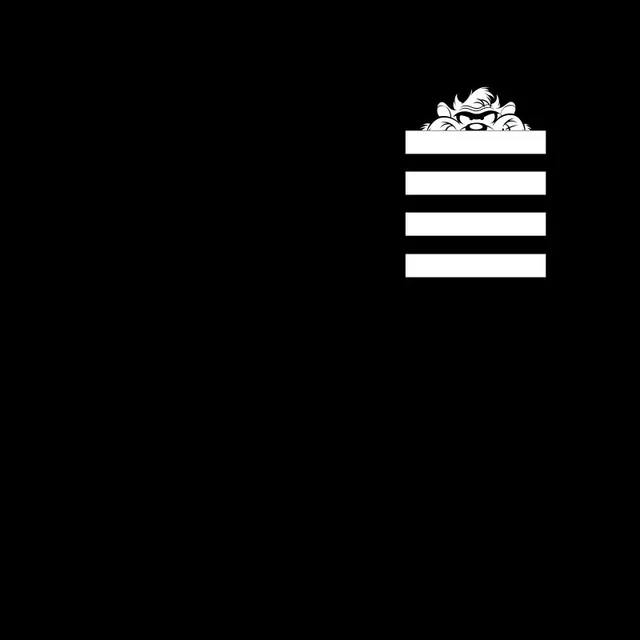 T-Shirt Homme Taz Poche à Rayures Looney Tunes - Noir