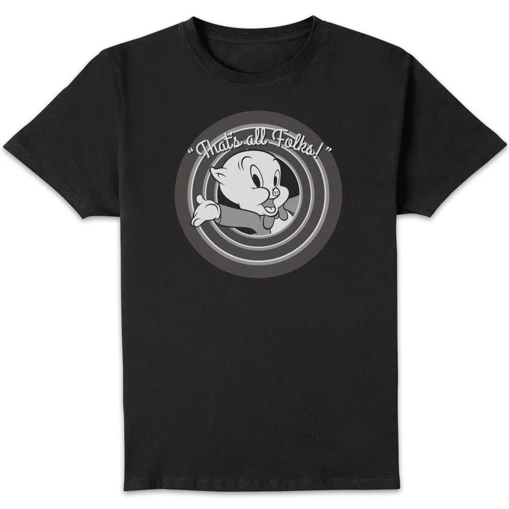 T-Shirt Homme That's All Folks ! Porky Pig Looney Tunes - Noir - S Image 1