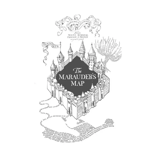 T-Shirt Homme Carte du Maraudeur - Harry Potter - Blanc