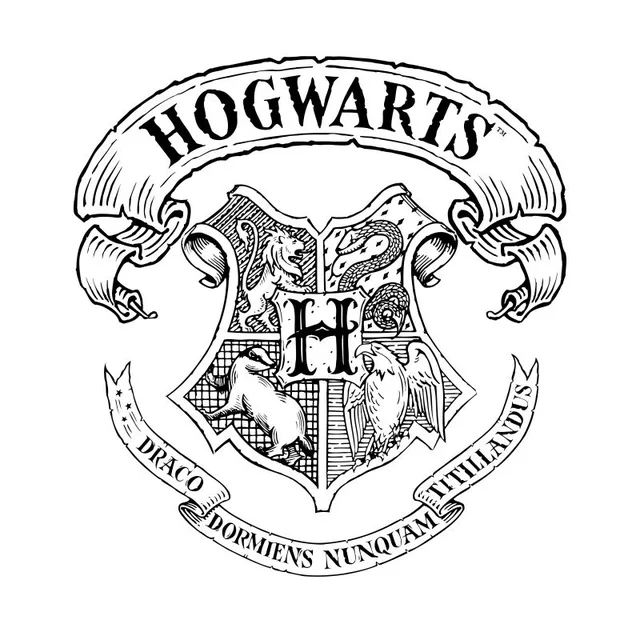 T-Shirt Homme Blason de Poudlard - Harry Potter - Blanc