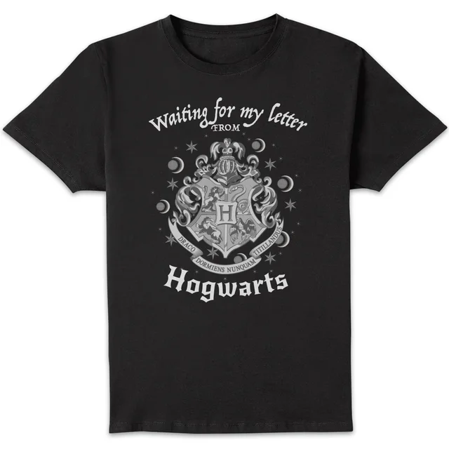 T-Shirt Homme J'attends Ma Lettre de Poudlard - Harry Potter - Noir