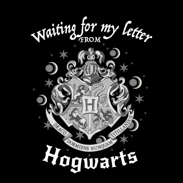 T-Shirt Homme J'attends Ma Lettre de Poudlard - Harry Potter - Noir