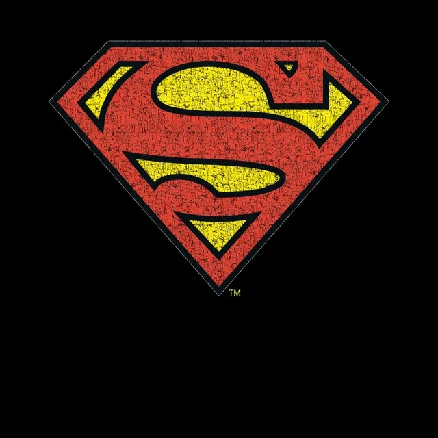T-Shirt Homme Logo Superman Craquelé DC Comics - Noir