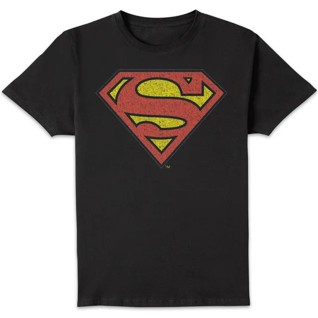 T-Shirt Homme Logo Superman Craquelé DC Comics - Noir
