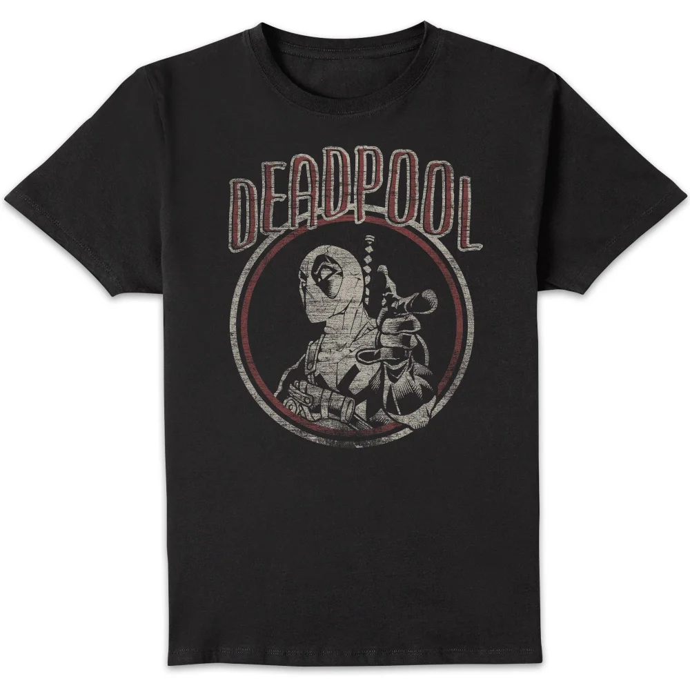Marvel Deadpool Vintage Circle T-shirt Homme - Noir - S Image 1