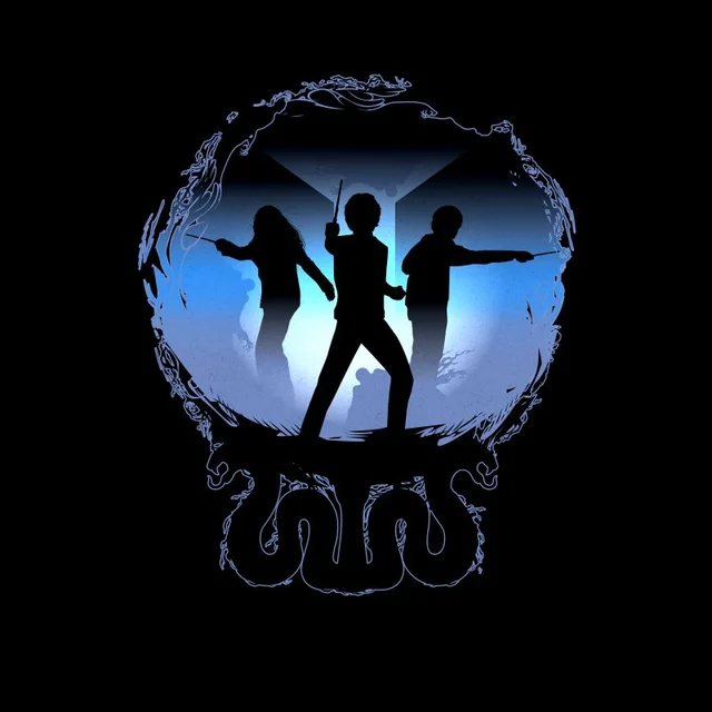 T-Shirt Homme Silhouette de Bataille - Harry Potter - Noir