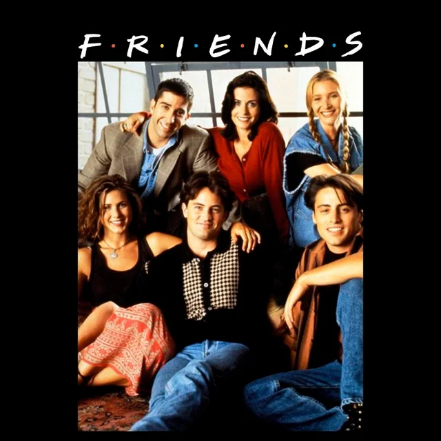 T-Shirt Homme Personnages Rétro - Friends - Noir
