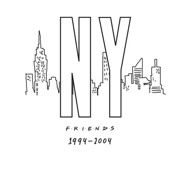 T-Shirt Homme Skyline New York - Friends - Blanc