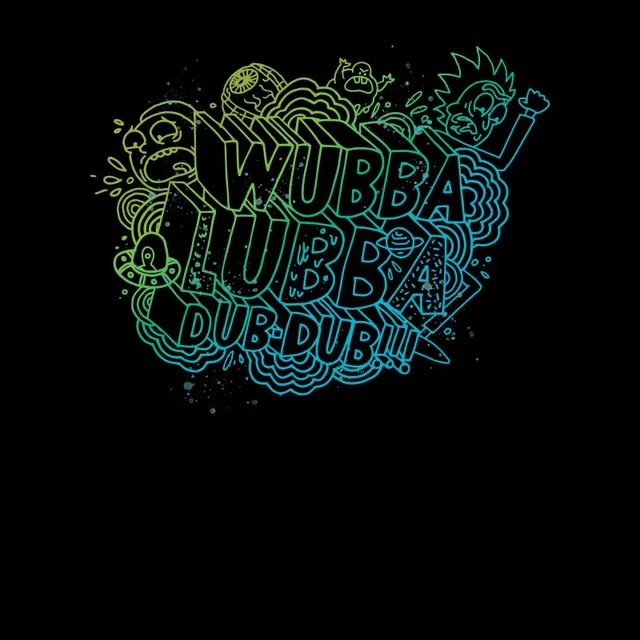 T-Shirt Homme Wubba Lubba Dub Dub Rick et Morty - Noir
