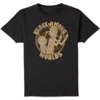 T-Shirt Homme Peace Among Worlds Rick et Morty - Noir