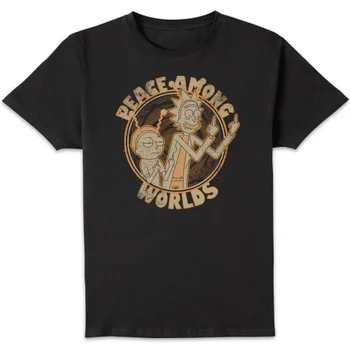 T-Shirt Homme Peace Among Worlds Rick et Morty - Noir