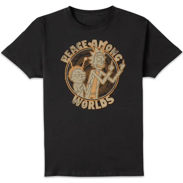 T-Shirt Homme Peace Among Worlds Rick et Morty - Noir