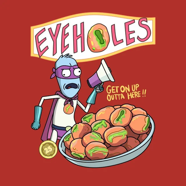 T-Shirt Homme Eyeholes Rick et Morty - Rouge