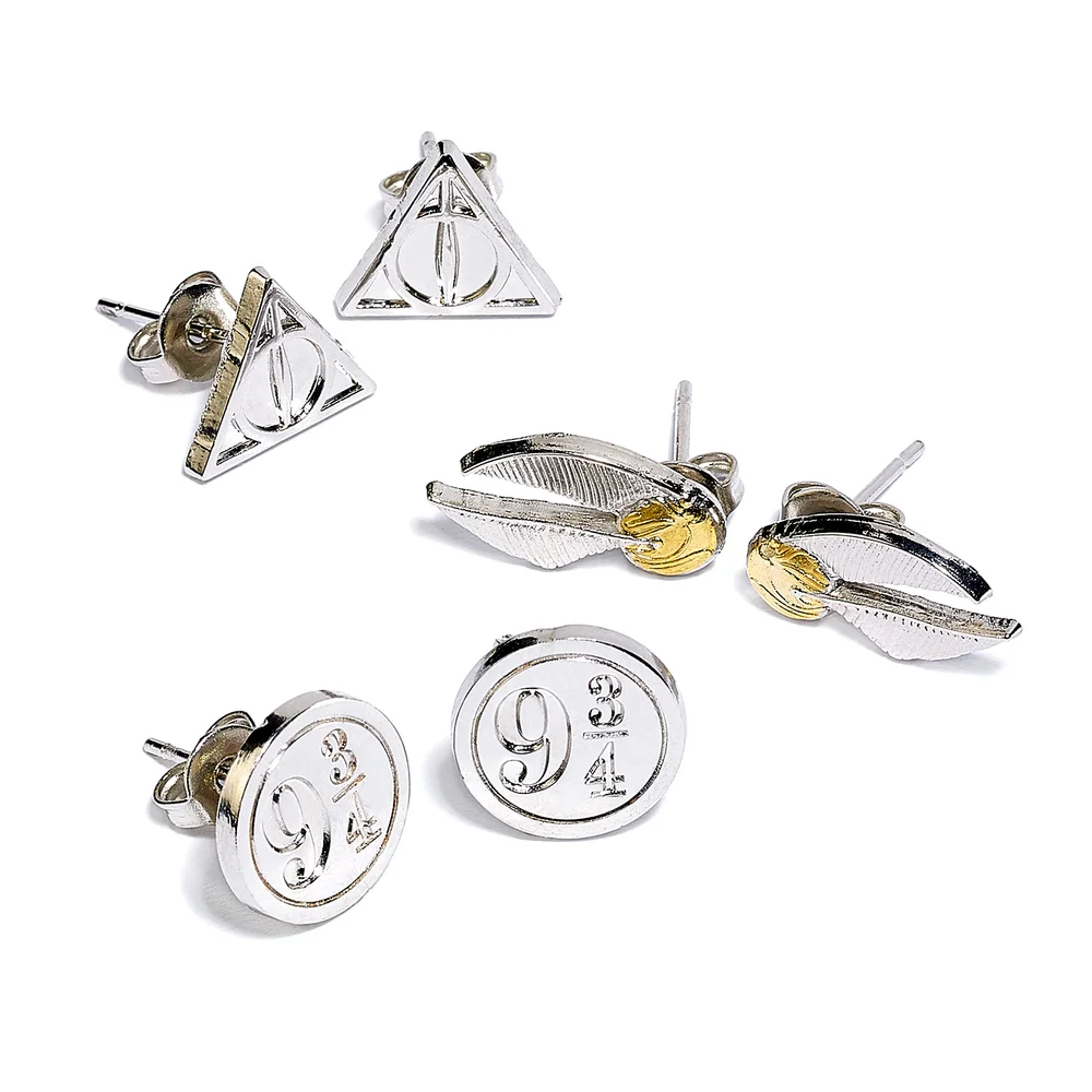 Ensemble de clous d'oreilles Les Reliques de la Mort / Le Vif d'Or / Plate-forme Image 1
