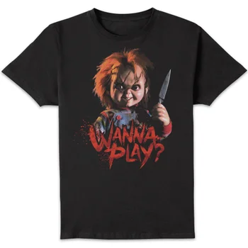 T-Shirt Homme Wanna Play? Chucky - Noir