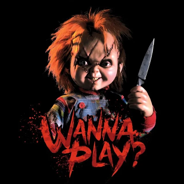 T-Shirt Homme Wanna Play? Chucky - Noir
