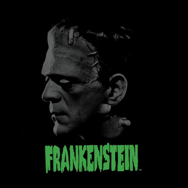 T-Shirt Homme Frankenstein (Tons Gris) - Universal Monsters - Noir