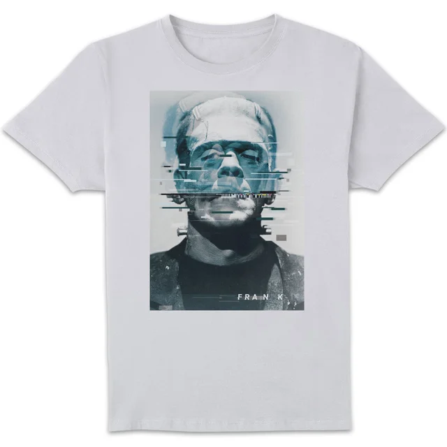 T-Shirt Homme Frankenstein Glitch - Universal Monsters - Blanc
