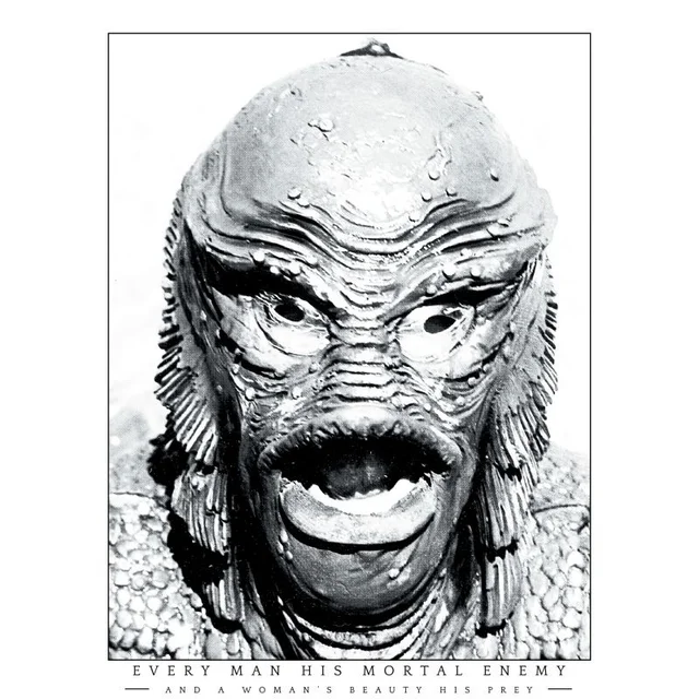 T-Shirt Homme L'Étrange Créature du lac noir Portrait - Universal Monsters - Blanc