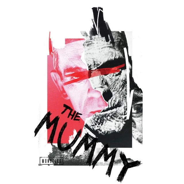 T-Shirt Homme La Momie Collage - Universal Monsters - Blanc