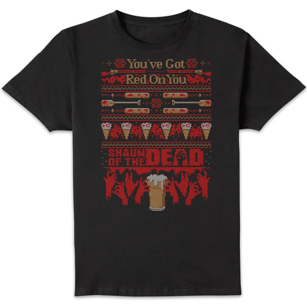 T-Shirt de Noël Homme You've Got Red On You Shaun Of The Dead - Noir - S Image 1