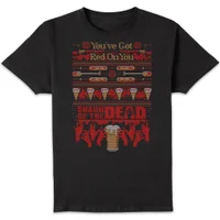 T-Shirt de Noël Homme You've Got Red On You Shaun Of The Dead - Noir
