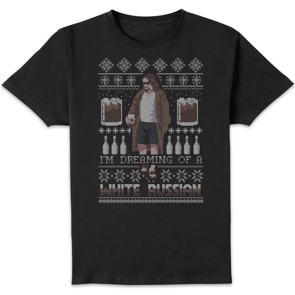 T-Shirt de Noël Homme The Big Lebowski Im Dreaming Of A White Russian - Noir - S Image 1