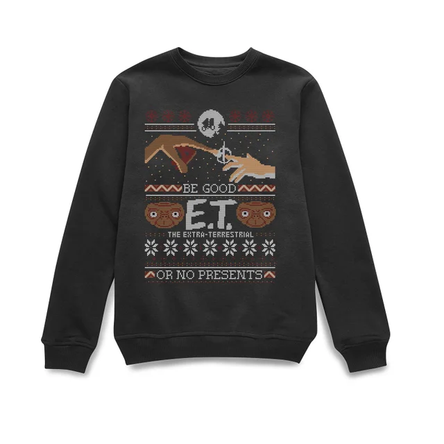 E.T. the Extra-Terrestrial Be Good or No Presents Pull de Noël - Noir