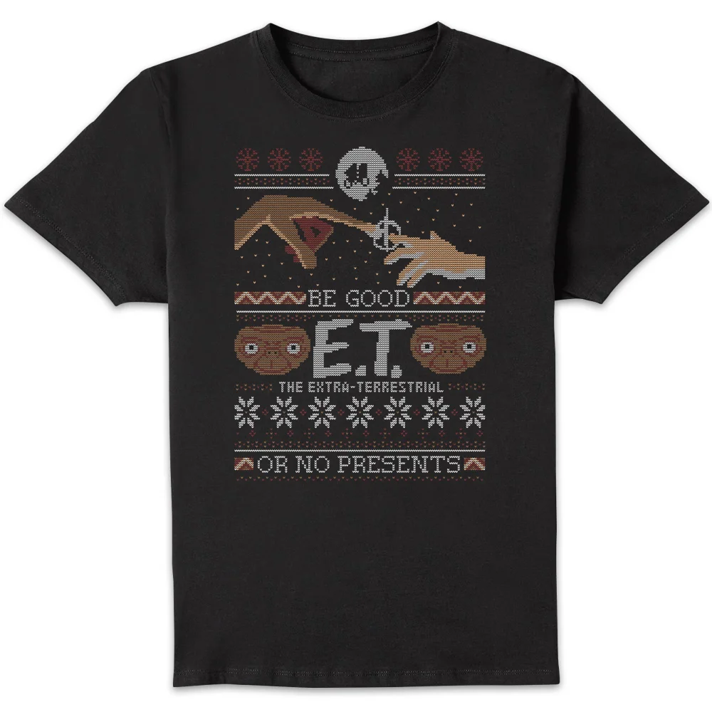 E.T. the Extra-Terrestrial Be Good or No Presents Men's T-Shirt - Black - S Image 1