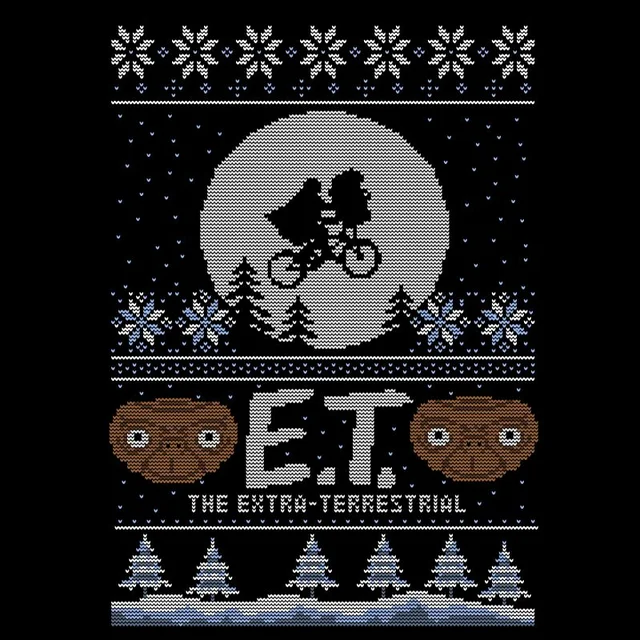 E.T. the Extra-Terrestrial Christmas Men's T-Shirt - Black