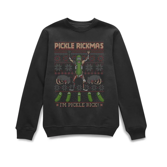 Rick and Morty Pickle Rick Pull de Noël - Noir