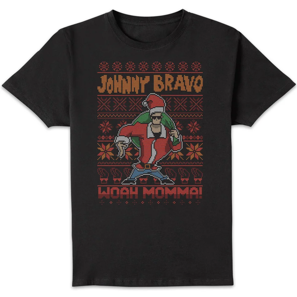 T-Shirt de Noël Homme Johnny Bravo Johnny Bravo Motifs Festifs - Noir - S Image 1