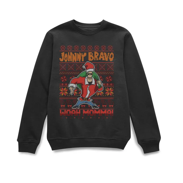 Johnny Bravo Johnny Bravo Pattern Pull de Noël - Noir