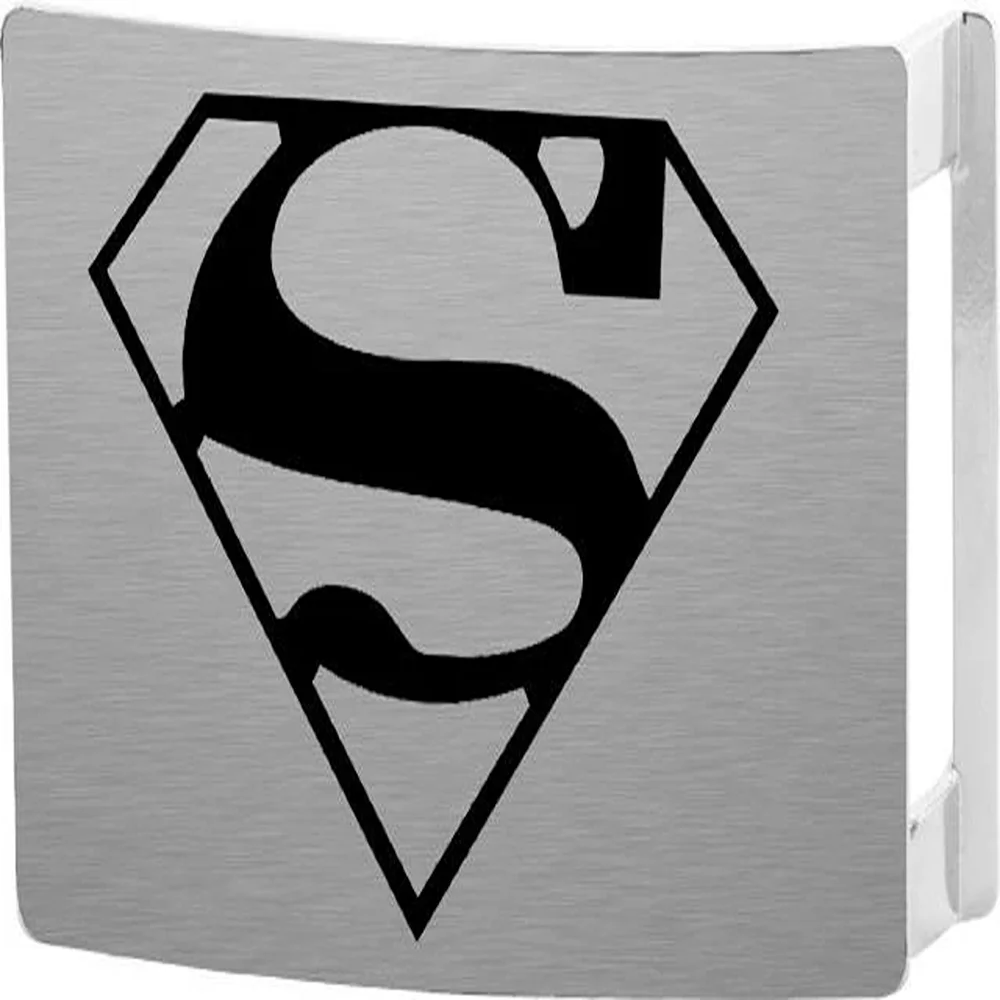 Buckle-Down DC Comics Superman Rock Star Belt Buckle - Brushed Silver/Black Image 1