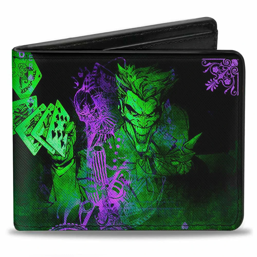 Buckle-Down DC Comics Batman The Joker Card Flipping Poses Bi-Fold Wallet Image 1