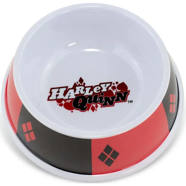 Buckle-Down DC Comics Batman Harley Quinn Diamonds Single Melamine Pet Bowl - Multi