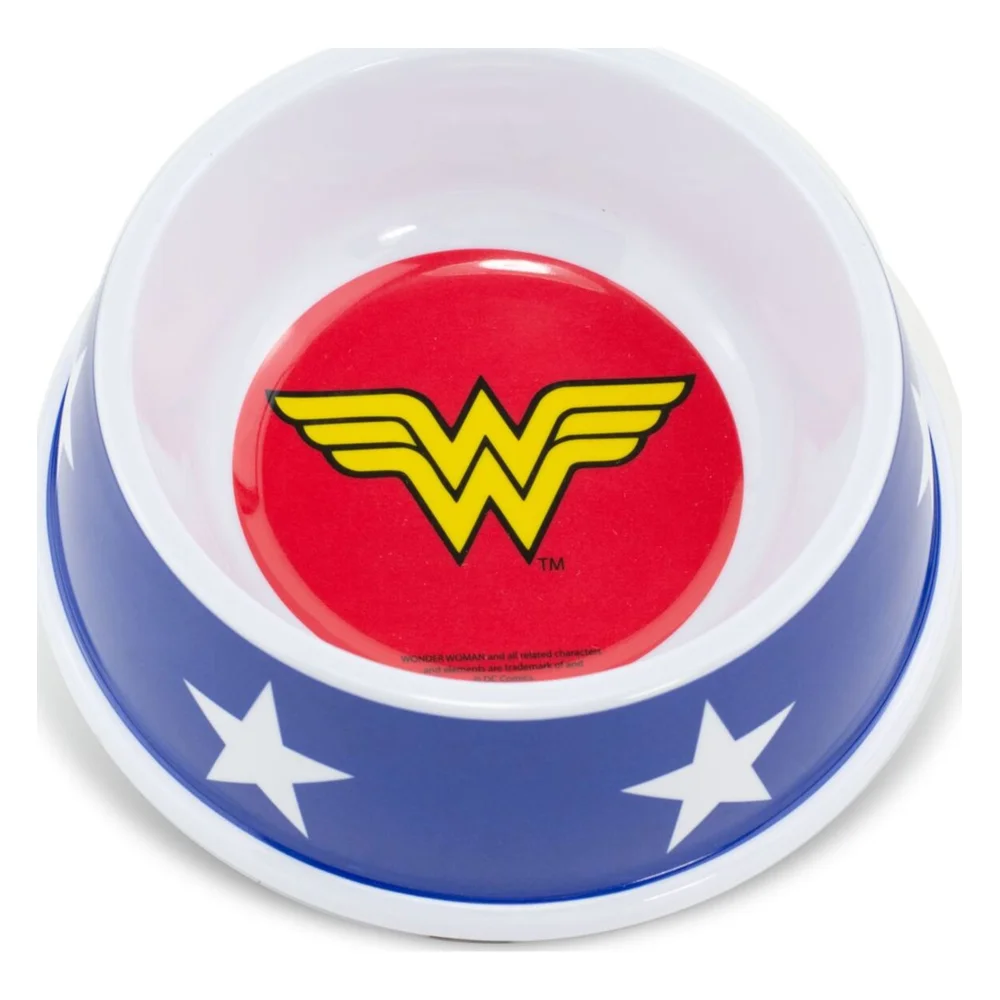Buckle-Down DC Comics Wonder Woman Stars Single Melamine Pet Bowl - Multi Image 1