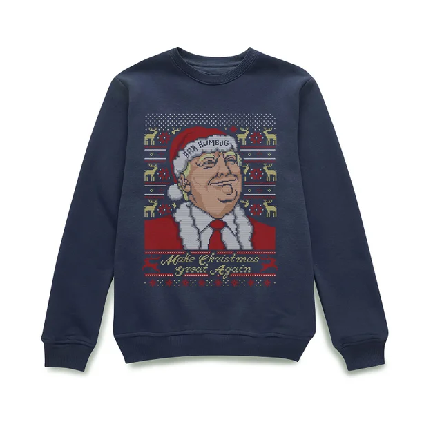 Make Christmas Great Again Pull de Noël - Bleu Marine