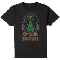 Harry Potter Hogwarts Tree Men's Christmas T-Shirt - Black