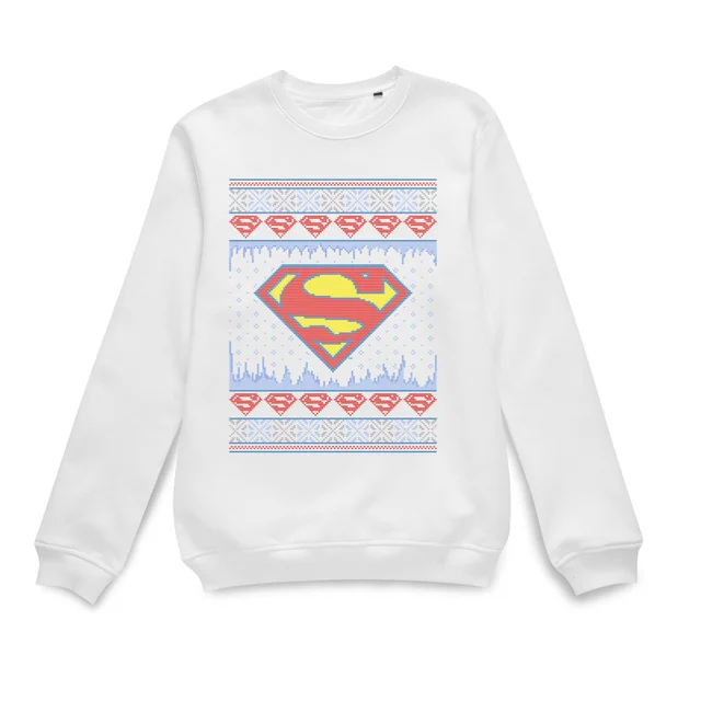 DC Supergirl Knit Pull de Noël - Blanc