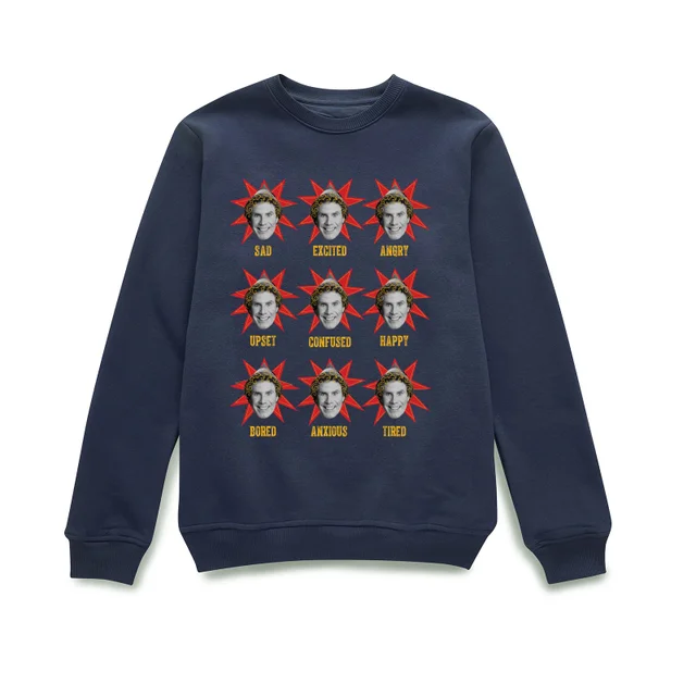 Elf Faces Pull de Noël - Bleu Marine